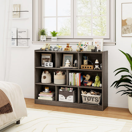 3-Tier Open Bookcase 8-Cube Floor Standing Storage Shelves