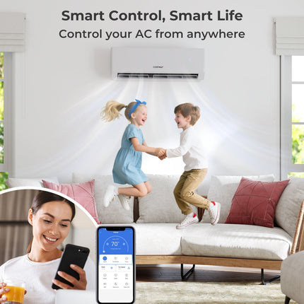 30000 BTU 4 Zone 23 SEER2 Mini Split Air Conditioner Wifi Enabled with Heat Pump