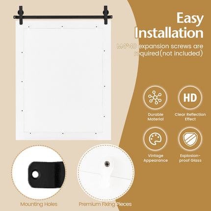 30 x 22 Inch Wall Mount Mirror with Wood Frame