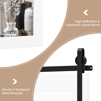 30 x 22 Inch Wall Mount Mirror with Wood Frame