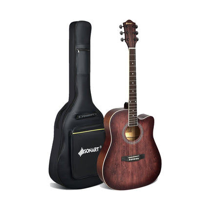 41 Inch Full Size Cutaway Acoustic Guitar Set for Beginner