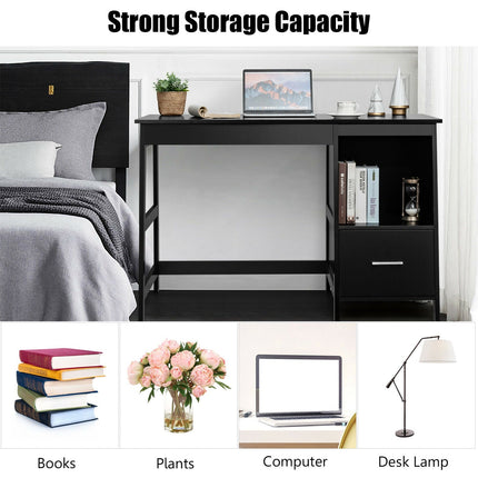 47.5 Inch Modern Home Computer Desk with 2 Storage Drawers