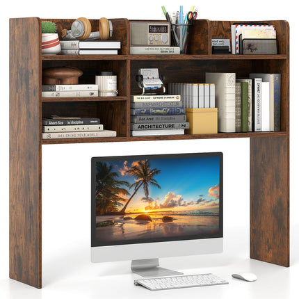 Desktop Bookshelf Countertop Storage Hutch with 6 Shelves
