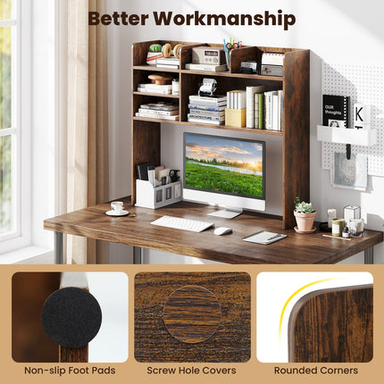 Desktop Bookshelf Countertop Storage Hutch with 6 Shelves