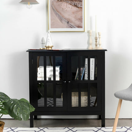 Glass Door Sideboard Console Storage Buffet Cabinet