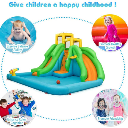 Inflatable Water Park Bounce House with Climbing Wall without Blower