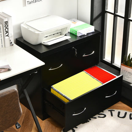 2-Drawer File Cabinet with Lock Hinging Bar Letter and Legal Size