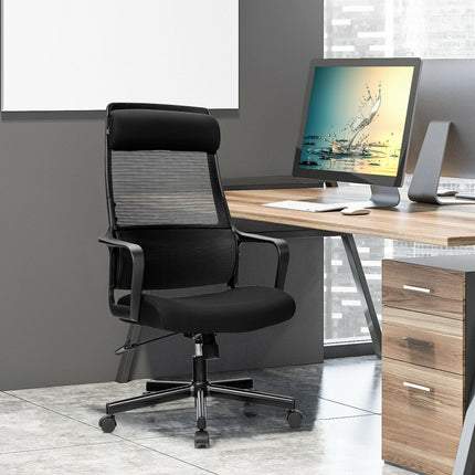 Adjustable Mesh Office Chair with Heating Support Headrest