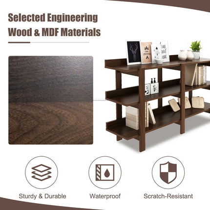59 Inch Console Table with 3-tier Open Shelf for Front Hall Hallway and Foyer