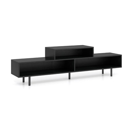 3 Cubby TV Stand for TVs up to 70 Inch with Open Storage Compartments