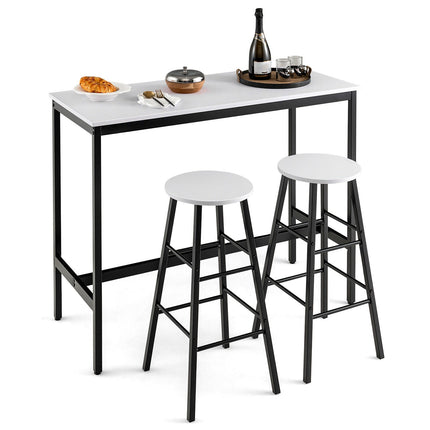 3 Piece Pub Table and Stools Kitchen Dining Set