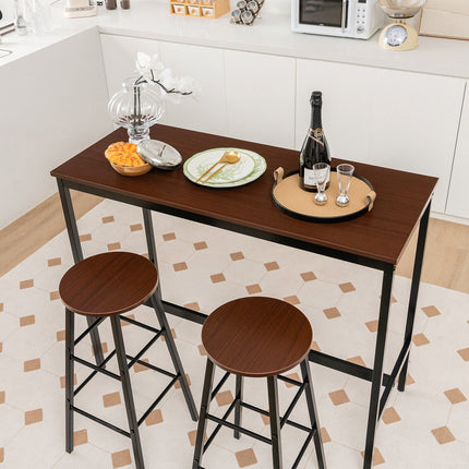 3 Piece Pub Table and Stools Kitchen Dining Set