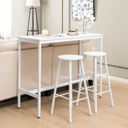 3 Piece Pub Table and Stools Kitchen Dining Set