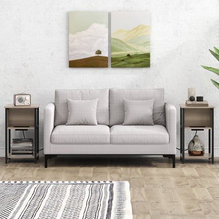 3-Tier End Table with USB Ports & Power Outlets