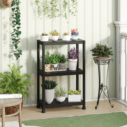 4-Tier Heavy-Duty Plastic Storage Shelves Freestanding Garage Shelving Unit