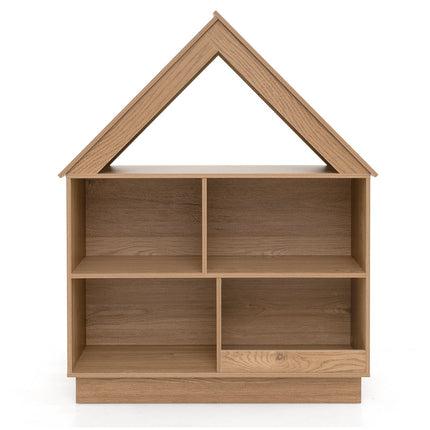 3-Tier House-Shaped Toy Storage Organizer with Open Shelves