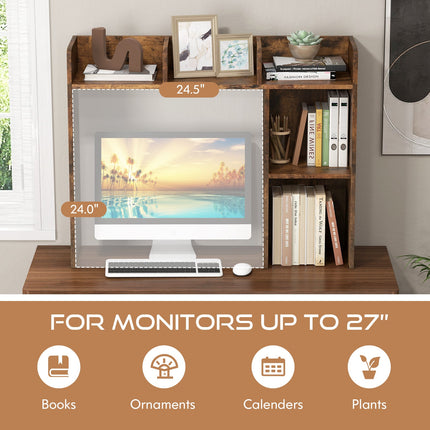 3-Tier Multipurpose Desk Bookshelf with 4 Shelves