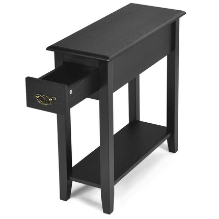 End Table Bedside Sofa End Table Narrow Nightstand with Wooden Legs