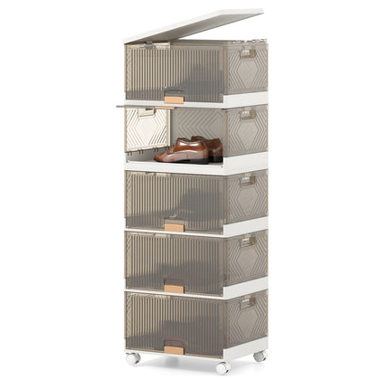 3/4/5/6-Cube Stackable Storage Bins with Detachable Wheels