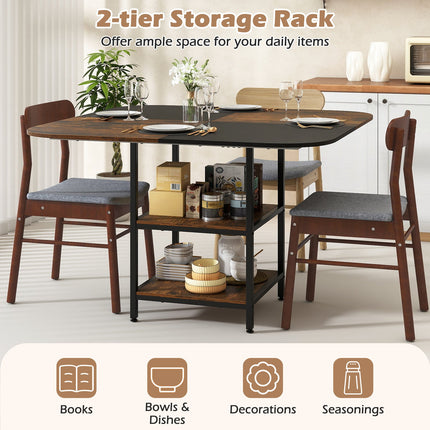 47.5 inch Modern Dining Table Square Kitchen Table with Mix-colored Tabletop