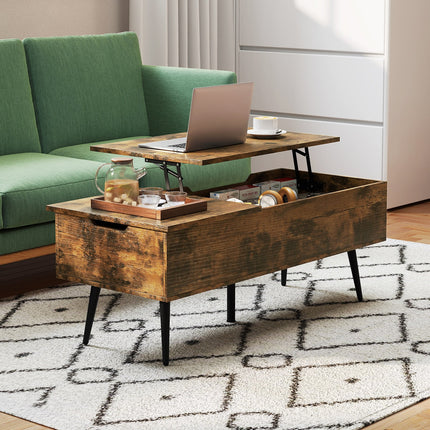 47 Inch Lift Top Coffee Table with 2 Hidden Compartments