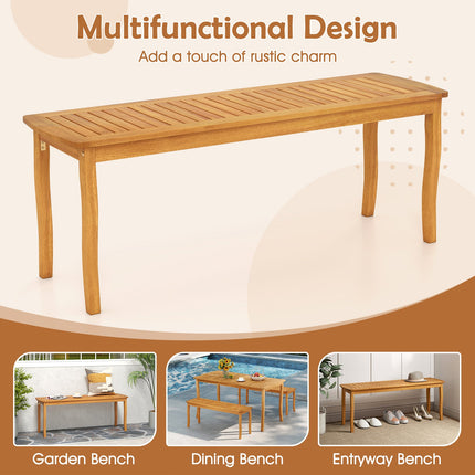 Acacia Wood Outdoor 48" Long Patio Dining Bench