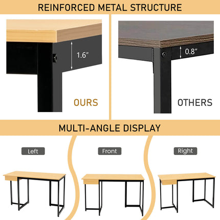 48 Inch Computer Desk with Metal Frame and Adjustable Pads