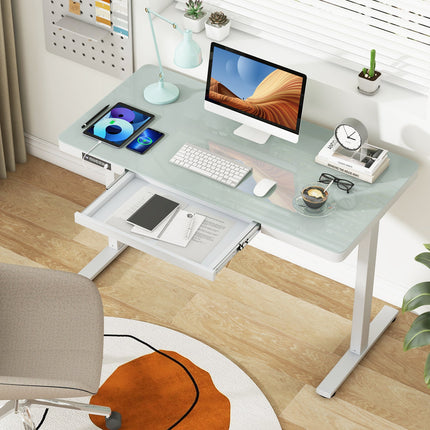 48-Inch Height Adjustable Electric Standing Desk with Drawer