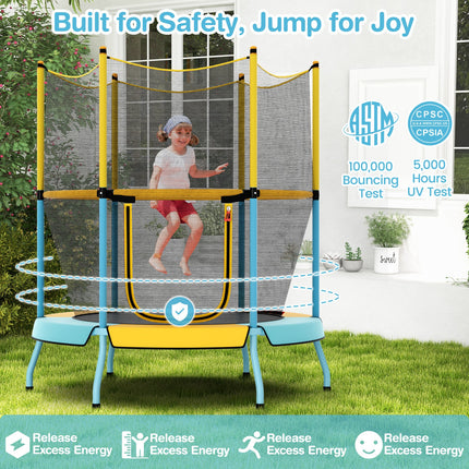 48 Inch Toddler Trampoline with Safety Enclosure Net