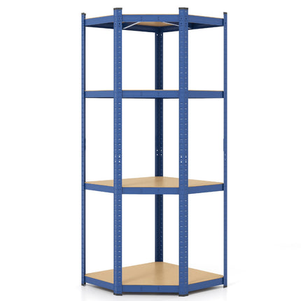 4-Tier Corner Shelving Unit Adjustable Garage Storage Utility Rack for Warehouse