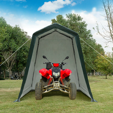 Outdoor Carport Shed with Sidewalls and Waterproof Ripstop Cover