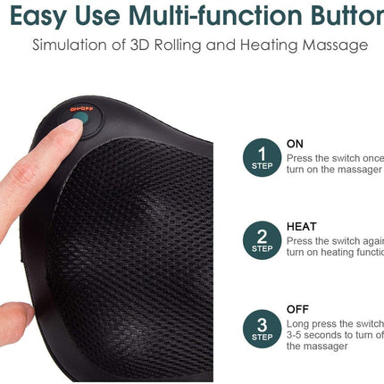 Shiatsu Pillow Massager with Heat Deep Kneading for Shoulder  Neck and Back