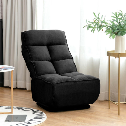 360-Degree Swivel Folding Floor Chair with 6 Adjustable Positions