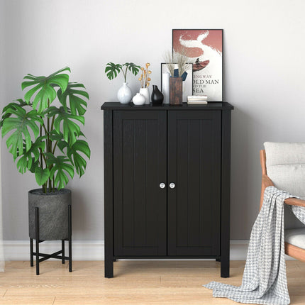 2-Door Bathroom Floor Storage Cabinet Space Saver Organizer