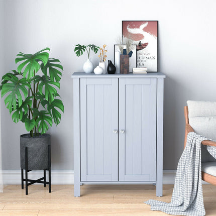 2-Door Bathroom Floor Storage Cabinet Space Saver Organizer