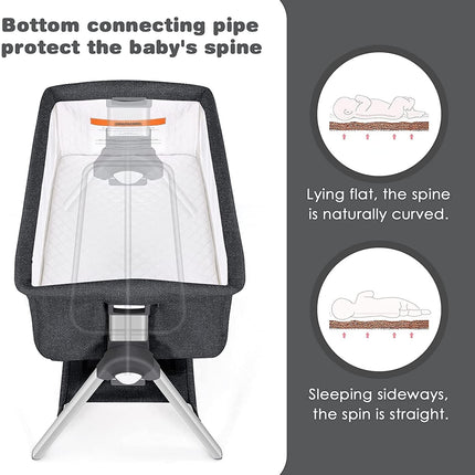 Portable Baby Bedside Sleeper with Adjustable Heights and Angle