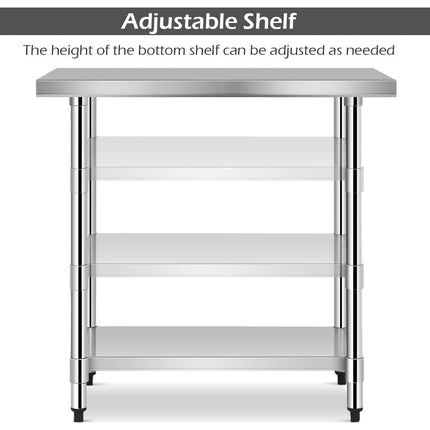 24 x 36 Inch Stainless Steel Commercial Kitchen Food Prep Table