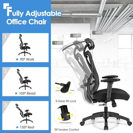 High Back Mesh Executive Chair with Adjustable Lumbar Support