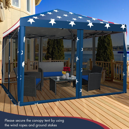 10 FT x 10 FT Pop-Up Canopy Tent Easy Setup Instant Folding Shelter with Mesh Netting-Beige