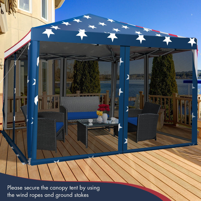 10 FT x 10 FT Pop-Up Canopy Tent Easy Setup Instant Folding Shelter with Mesh Netting-Beige