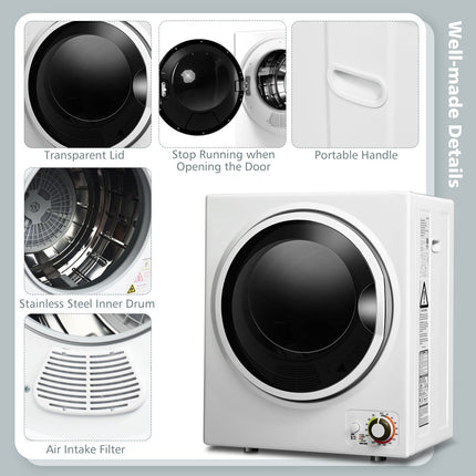 1.5 Cu .ft Clothes Dryer with with Stainless Steel Wall Mount