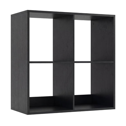 4 Cube Bookshelf with Back Guardrail for Living Room Bedroom