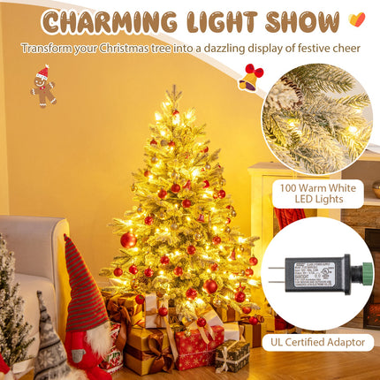 4 FT Pre-lit Artificial Entrance Christmas Tree 100 LED Lights