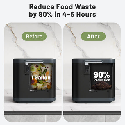 4 L Electric Composter with Lid and LED Display for Kitchen-Black
