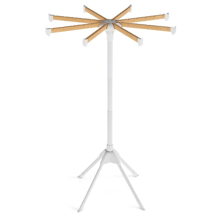 4 Legs Foldable Clothes Drying Rack with 8 Bamboo Hanging Rods and 40 Hanger Slots