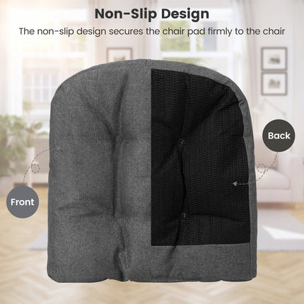 4 Pack 17.5 x 17 Inch U-Shaped Chair Pads with Polyester Cover