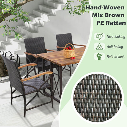 Set of 2/4 Patio Wicker Chairs with Soft Zippered Cushion