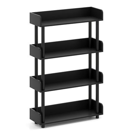4-Tier Bookshelf Open Bookcase with Anti-Tipping Kit Industrial Storage Unit
