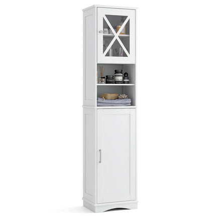 3-in-1 Bath & Storage Combo: Tall Cabinet Shower Bench & Buffet Sideboard