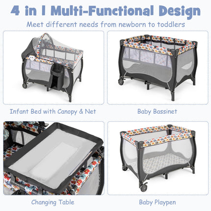 4 in 1 Portable Baby Nursery Center with Net and Music Box